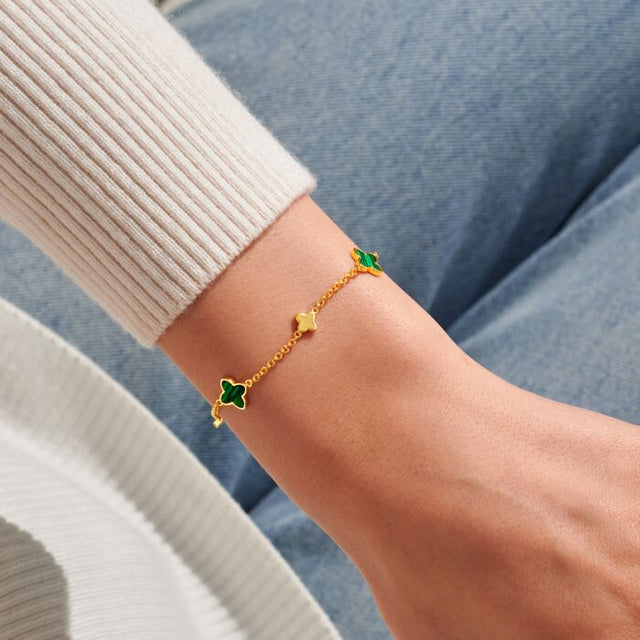 Joma Green Clover Gold Bracelet