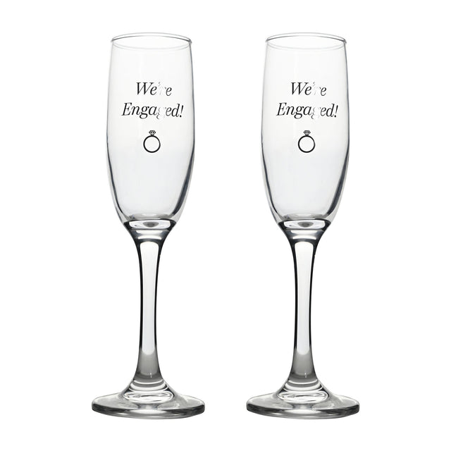 Champagne Flutes set of 2 - Engaged