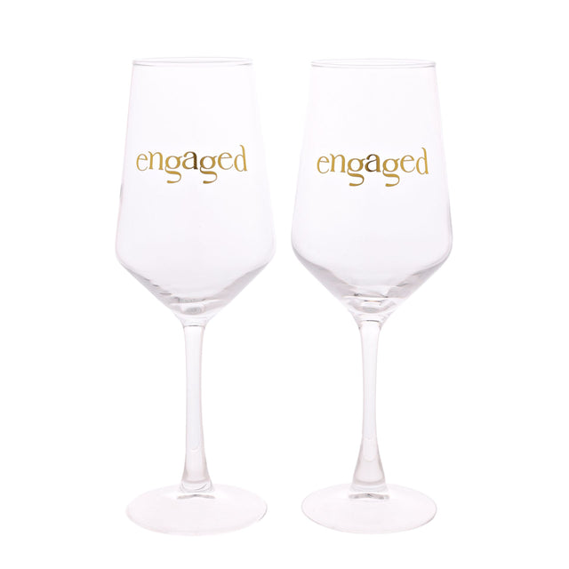 Set of 2 Wine Glasses - Engaged