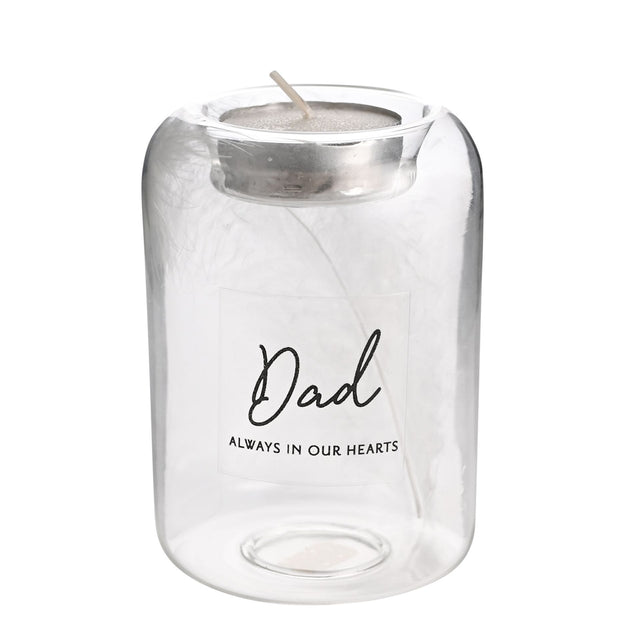 Thoughts Of You Feather Tealight Holder - Dad