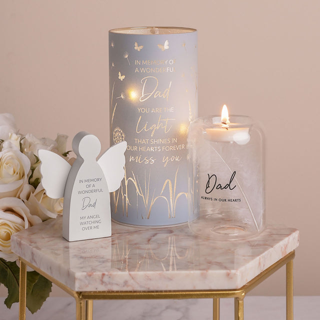 Thoughts Of You Feather Tealight Holder - Dad
