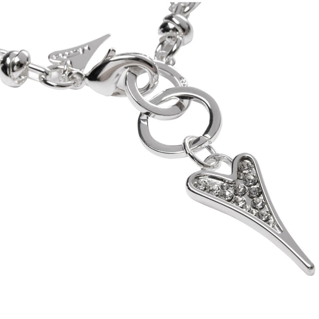 Miss Dee Silver Knotted Bracelet with Diamante Heart