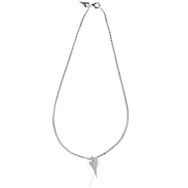 Miss Dee Silver Necklace with Double Solid Heart