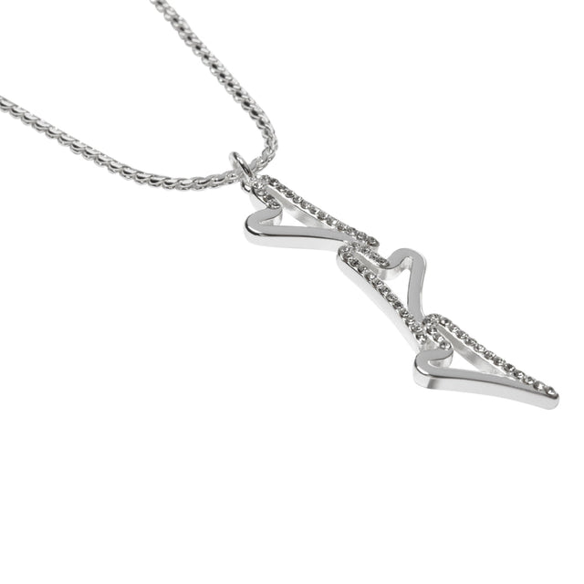 Miss Dee Silver Necklace with 3 Hollow Hearts