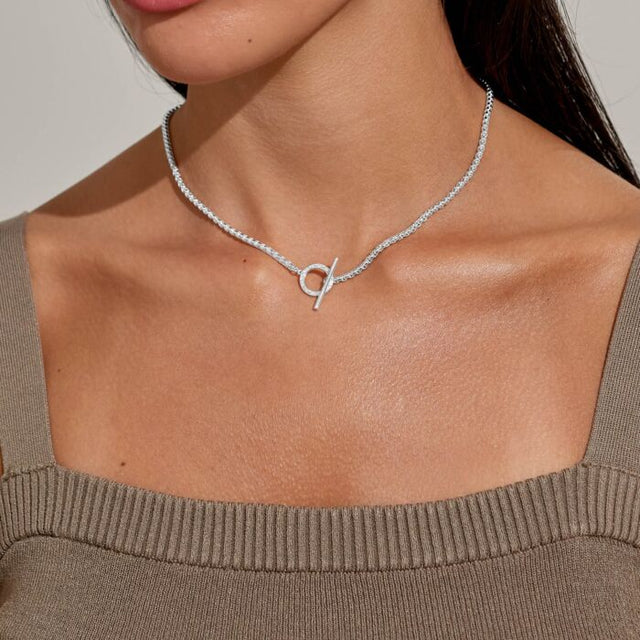 Joma Evermore Circle -T Bar Necklace - Silver
