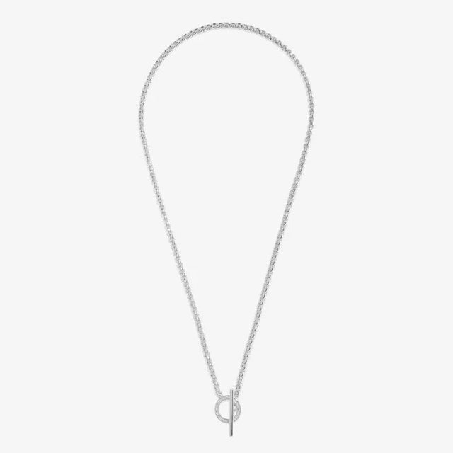 Joma Evermore Circle -T Bar Necklace - Silver
