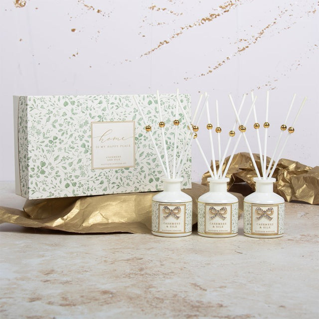 Homes my Happy Place Diffuser Set of 3 - Pomegranate Noir