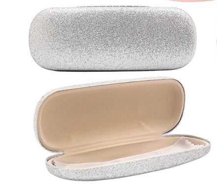 Silver Glitter Glasses Case