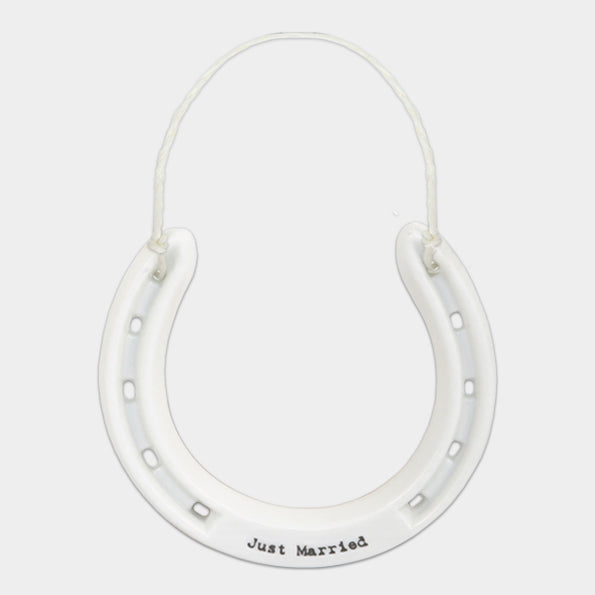 Porcelain Horseshoe - Just Married