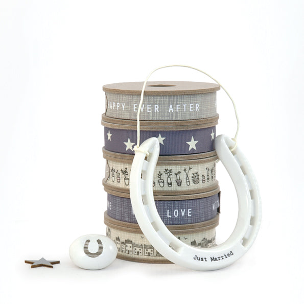 Porcelain Horseshoe - Just Married