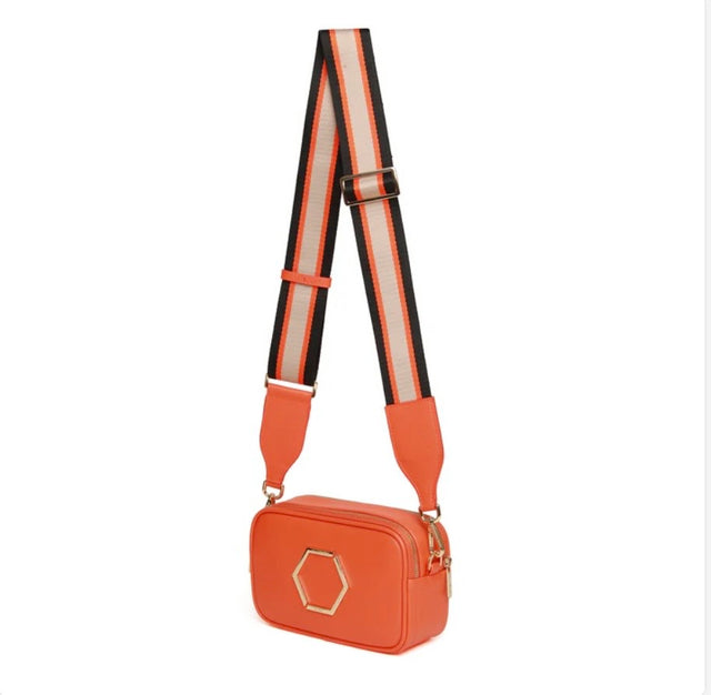Alice Wheeler Orange Pimlico Honeycomb Crossbody Bag