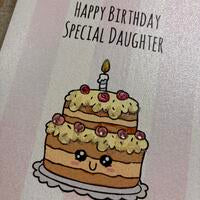Daughter Happy Birthday Cake Card
