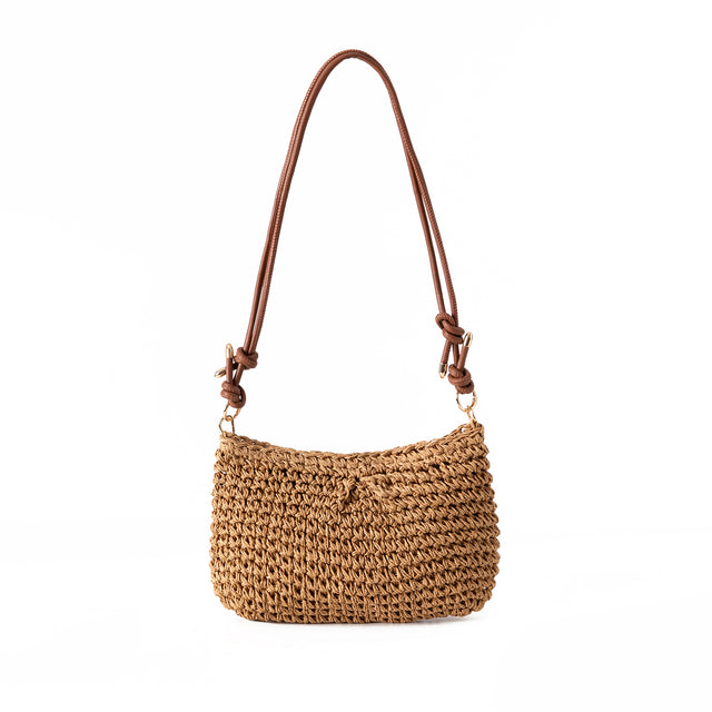 Natural Brown Wicker Shoulder Bag