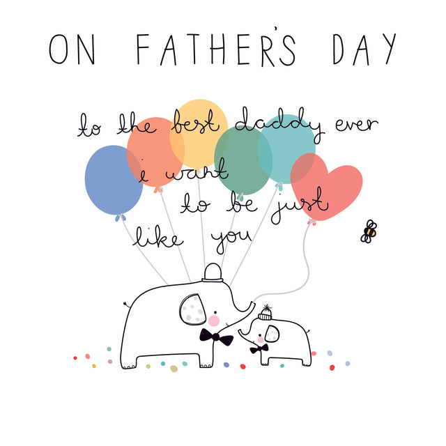 Daddy Fathers Day Card - Elephants