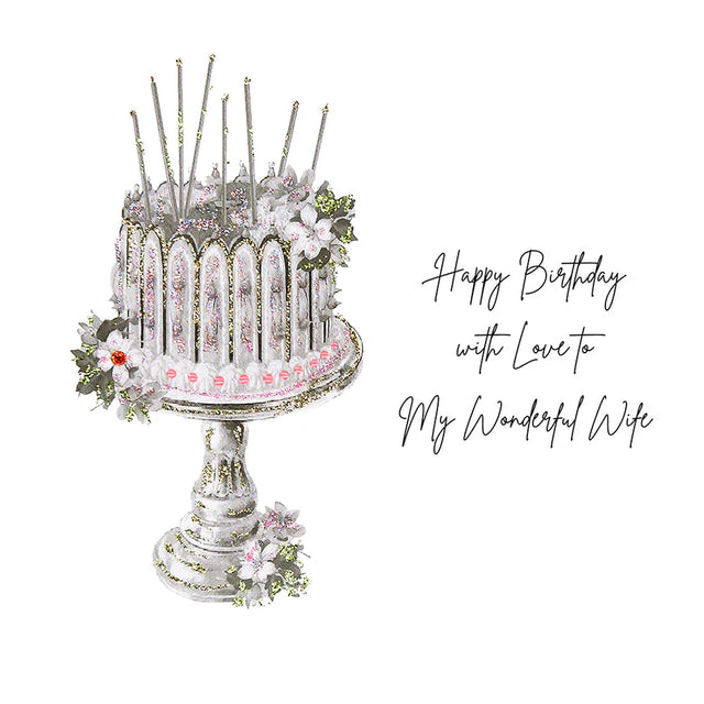 Wonderful Wife Birthday Card - Cake