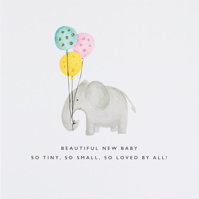 Beautiful New Baby Card - Elephant