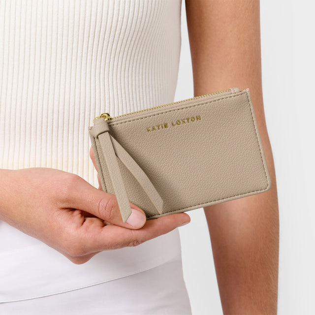 Katie Loxton Hallie Coin and Card Holder - Light Taupe