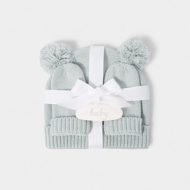 Katie Loxton Baby Hat and Mittens Set - Sage