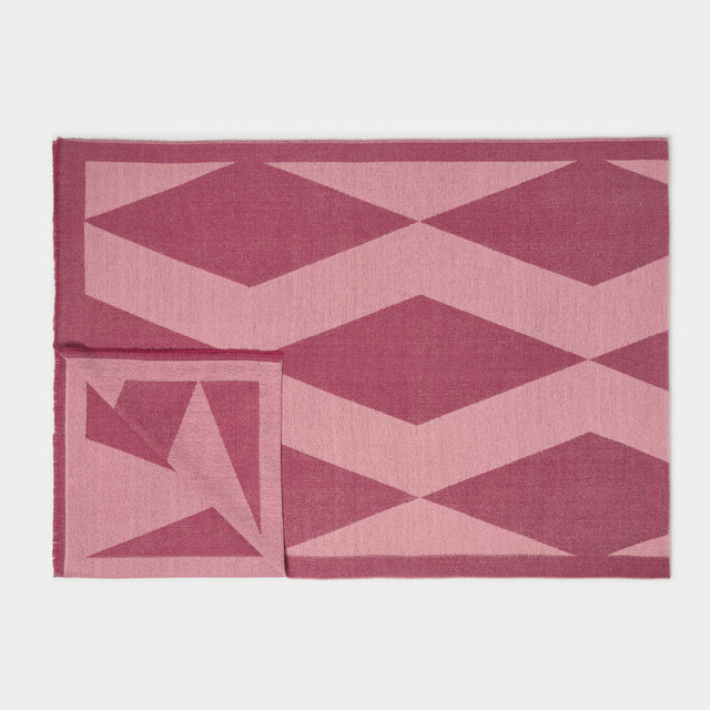 Katie Loxton Diamond Blanket Scarf - Pink/Burgundy