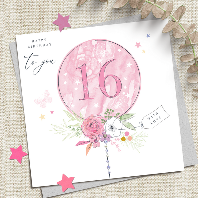 16th Birthday Card - Balloon