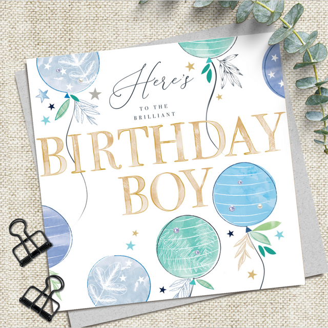 Birthday Boy Card - Balloons