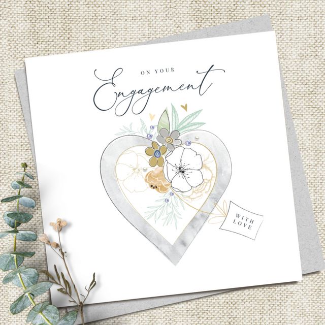 Engagement Card - Floral Heart