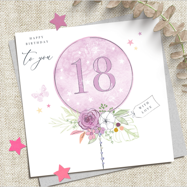 18th Birthday Card - Balloon