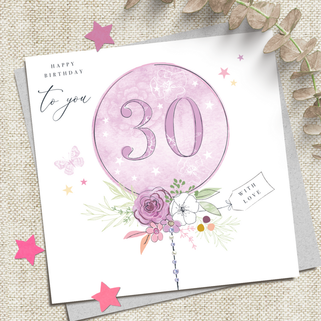 30th Birthday Card - Balloon