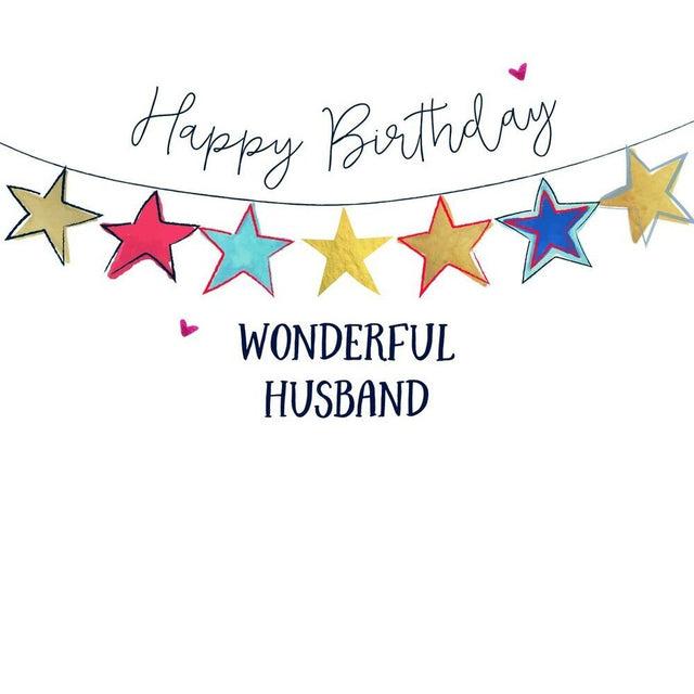 Husband Birthday Card - Star Bunting