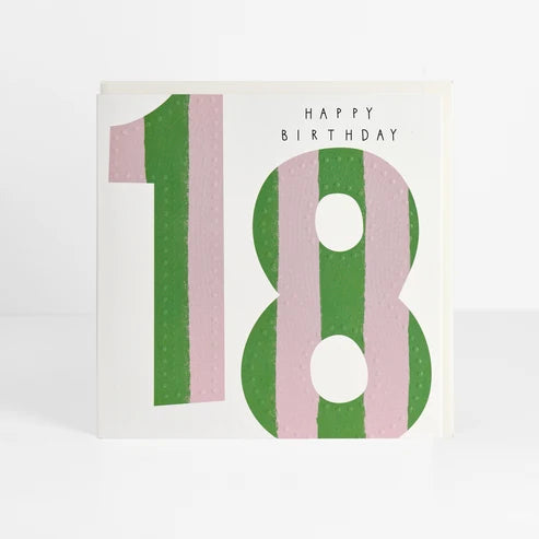 18th Birthday Stripe Card