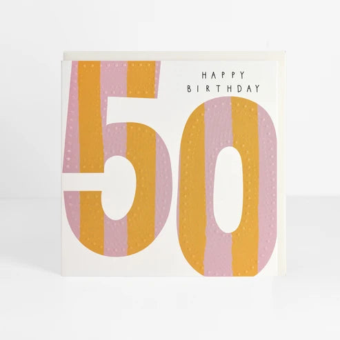 50th Birthday Stripe Card