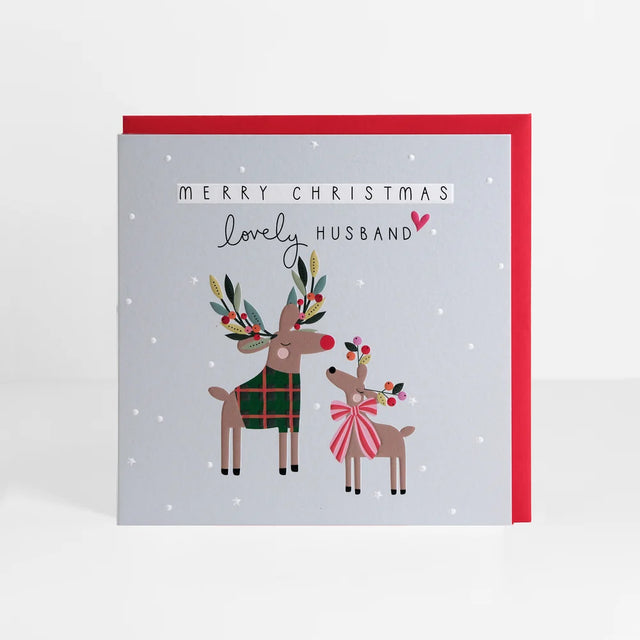Husband Reindeer Christmas Card