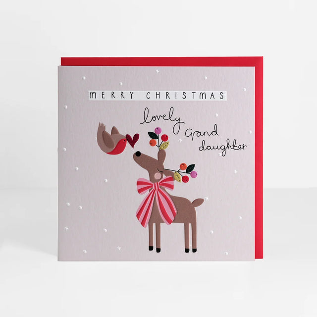 Granddaughter Reindeer Christmas Card