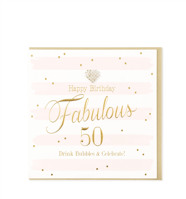 Heart Designs Female 50th Birthday Card
