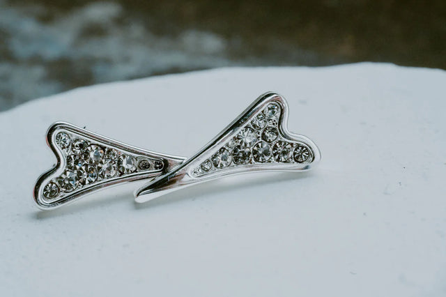 Miss Dee Silver Heart Diamante Earrings