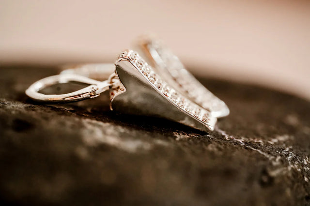 Miss Dee Silver Earrings with Hanging Heart