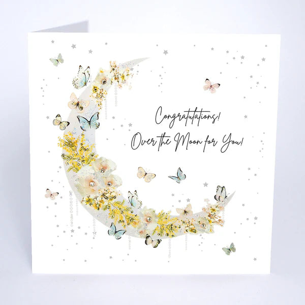 Over The Moon Congratulations Card