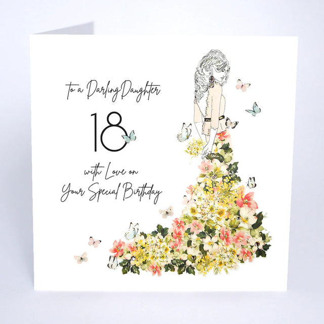 Darling Daughter 18th Birthday Card - Blossom Dress