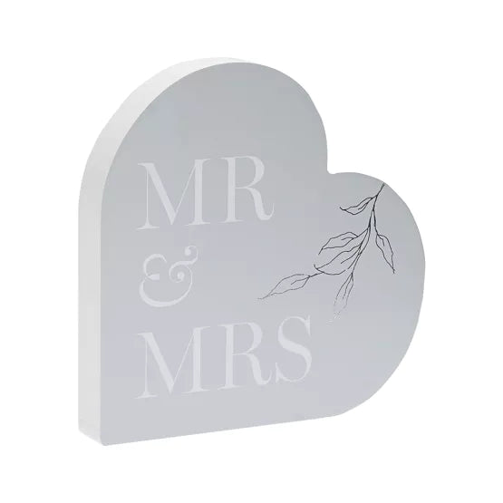 Mr & Mrs Heart Mantel Plaque