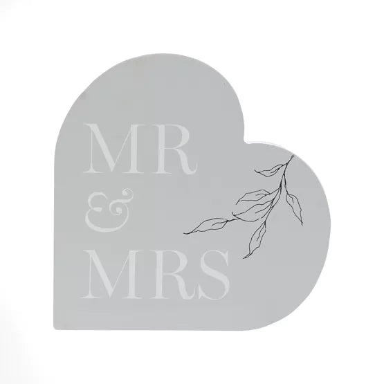 Mr & Mrs Heart Mantel Plaque