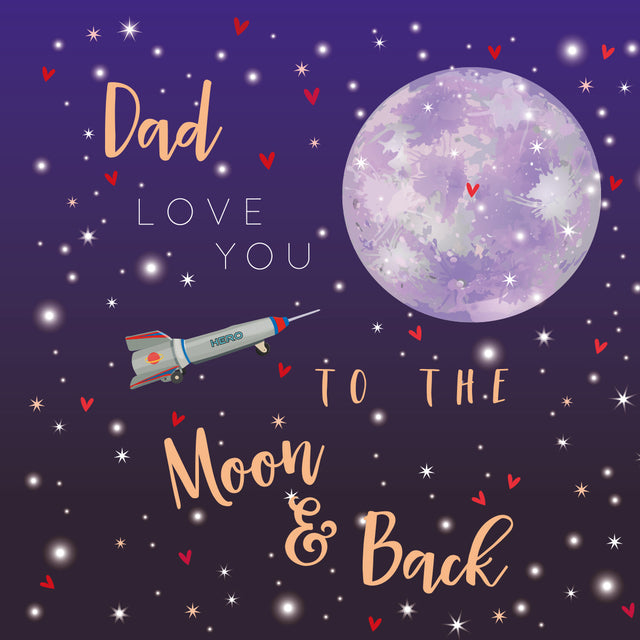 Dad Love You Card - Moon & Back