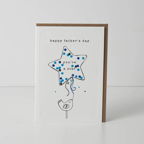 Star Balloon Fathers Day Card