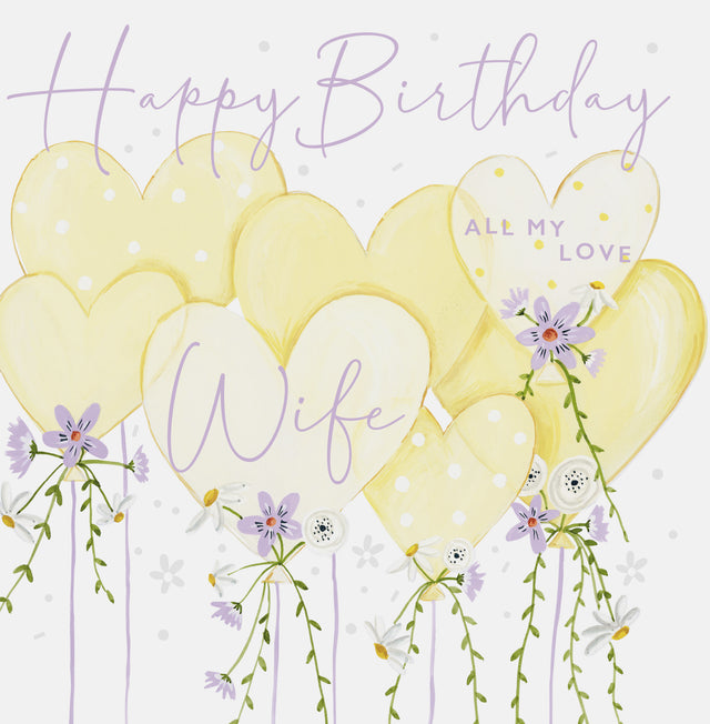 Happy Birthday Wife, All My Love Card