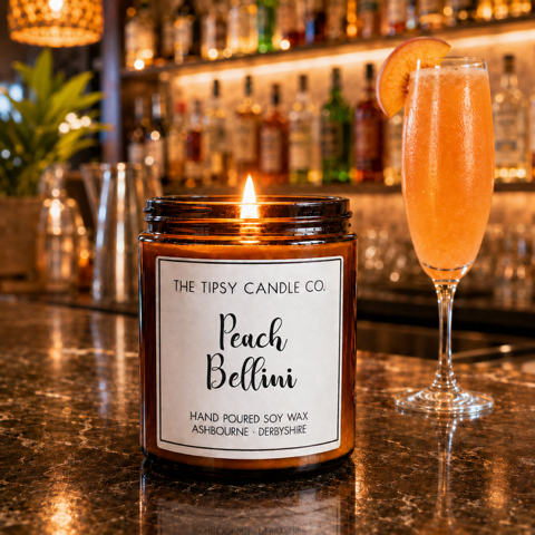 Peach Bellini Amber Jar Candle