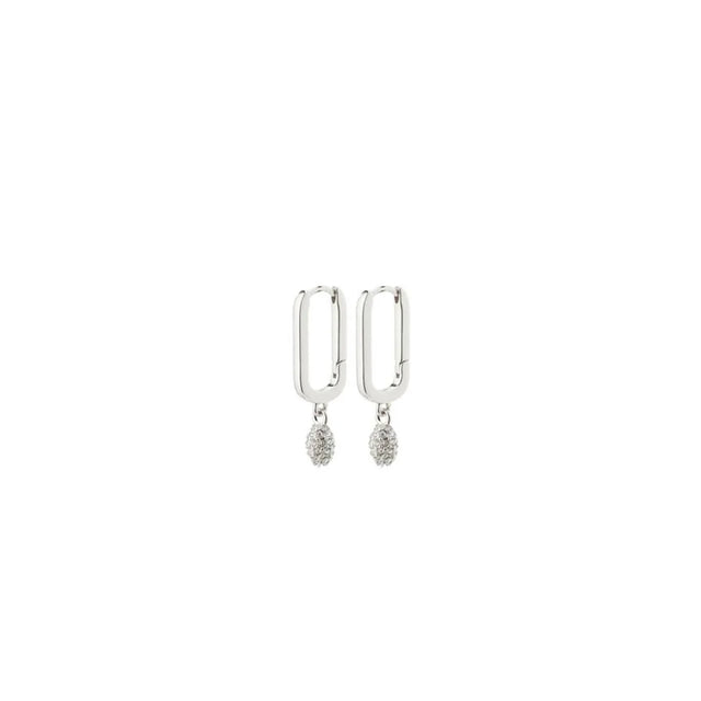 Pilgrim Blink Square Hoop Earrings - Silver