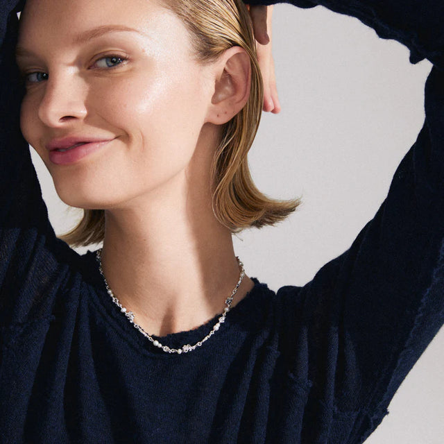 Pilgrim Focus Pearl Necklace - Silver