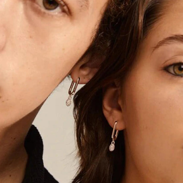 Pilgrim Blink Square Hoop Earrings - Silver