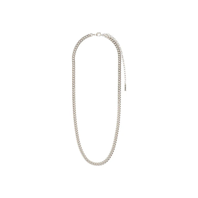 Pilgrim Fuchsia Curb Chain Necklace - Silver