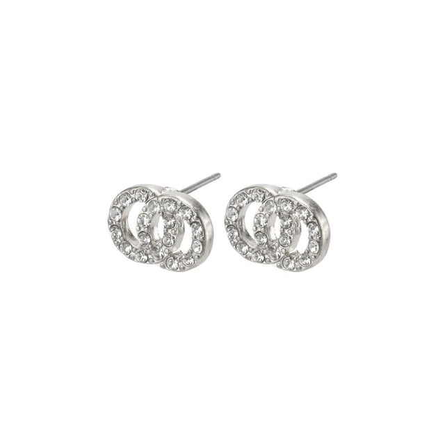 Pilgrim Victoria Crystal Earrings - Silver