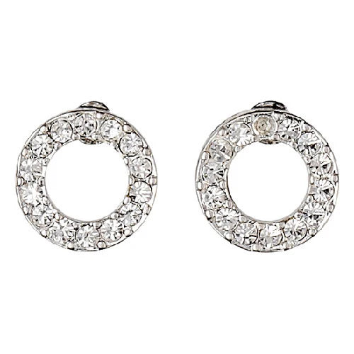 Pilgrim Victoria Halo Crystal Earrings - Silver